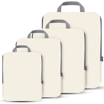 PANDA JOYS 4 Set Compression Packing Cubes - Travel Accessories for Carry On