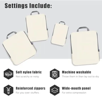 PANDA JOYS Compression Packing Cubes - Travel Organizers