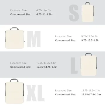 PANDA JOYS Compression Packing Cubes - Travel Organizers