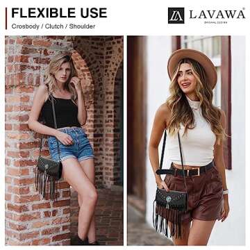 LAVAWA Western Purse for Women: Unique Crossbody Design with Adjustable Strap