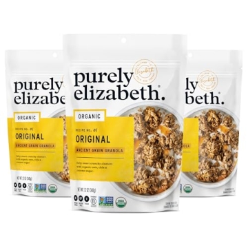 Purely Elizabeth Organic Original Ancient Grain Granola, Gluten-Free, Non-GMO (3 Ct, 12oz Bags)