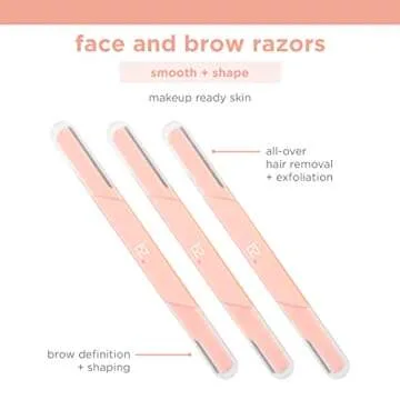 Real Techniques Face and Brow Razors - 3 Piece Set for Women