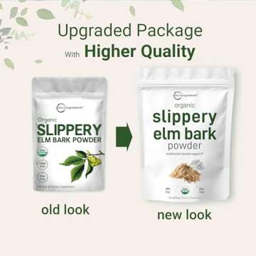Micro Ingredients Sustainably US Grown, Organic Slippery Elm Bark Powder, 1 Pound (648 Servings), Helps Soothe The Throat and Coughing, No Irradiated, No Contaminated, No GMOs, Pet Friendly