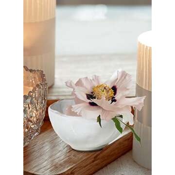 Serene Spaces Living Set of 4 Small Free-Form Edge Glazed Ceramic Bowl, Centerpiece for Vintage Weddings, Events, Home Décor, Measures 4" Diameter, 2.25" Tall