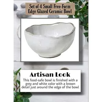 Artisan Glazed Ceramic Bowls Set of 4 for Events