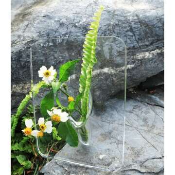 WONIU 2 Pack Acrylic Clear Frame Vase, Photo Flower Vase, Aesthetic Picture Vase for Centerpieces, Table Top, Office Home Decor, Wedding