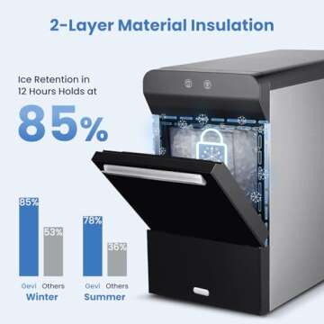 Gevi 38lbs Nugget Ice Maker Stainless Steel Countertop