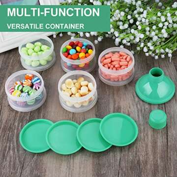 Accmor Formula Dispenser On The Go, 5 Compartments Stackable Formula Container for Travel, Baby Milk Powder Kids Snack Container, BPA Free