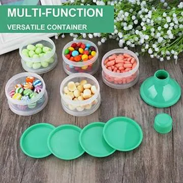 Accmor Formula Dispenser On The Go, 5 Compartments Stackable Formula Container for Travel, Baby Milk Powder Kids Snack Container, BPA Free