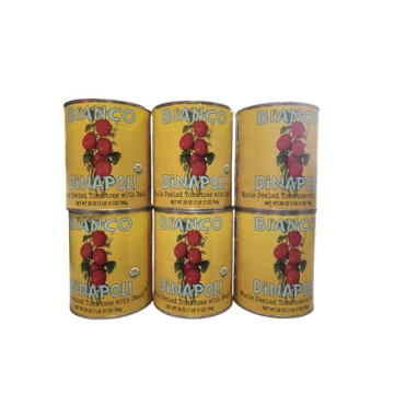 Bianco DiNapoli Organic Whole Peeled Tomatoes with Basil, 28 oz, 6 pack