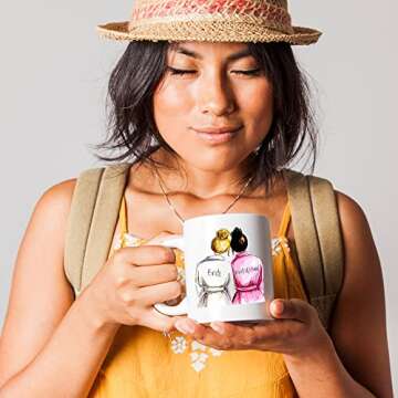 Wedding Mug for Maid Of Honor from Bride, Bridal Party Favors for Best Friend Bestie Sister, Funny Coffee Mug, White, Fine Bone China Ceramic, 11 oz