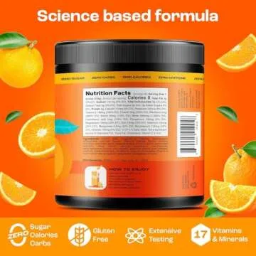 KEY NUTRIENTS Multivitamin Electrolytes Powder No Sugar - Tangy Orange Electrolyte Powder - Endurance & Energy Supplement - Hydration Powder - No Calories - 90 Servings - Made in USA