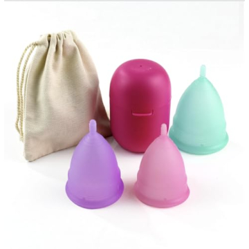 Menstrual Cups Set - 3 Sizes with Sterilizer - Eco-Friendly Feminine Hygiene