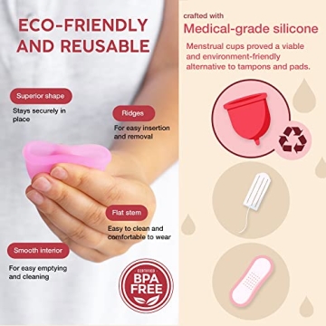 Affordable Menstrual Cups - 3 Sizes with Sterilizer