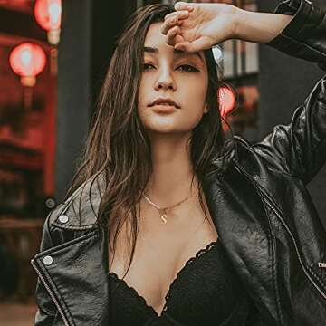 Dainty Initial Pearl Necklace for Women, 14K Gold Plated Paperclip Link Chain Necklace Toggle Clasp Necklace Choker Initial Necklaces Gold Jewelry for Women Letter C