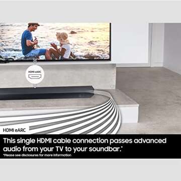 SAMSUNG HW-Q600C 3.1.2ch Soundbar w/Dolby Audio, Q-Symphony, Adaptive Sound, HDMI eARC, Game Mode Pro, Bluetooth, Acoustic Beam, Tap Sound