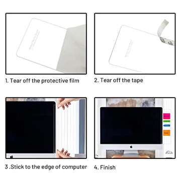 3PCS Monitor Memo Board (Left, Right & Bottom) Office Decor for Women Men, Desk Accessories Computer Monitor Memo Board with Phone Holder for Home Office Desktop, Comes with 1 Pack Sticky Note