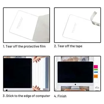 3PCS Monitor Memo Board (Left, Right & Bottom) Office Decor for Women Men, Desk Accessories Computer Monitor Memo Board with Phone Holder for Home Office Desktop, Comes with 1 Pack Sticky Note