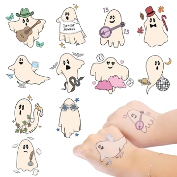 22pcs In My Spooky Era Ghost Halloween Temporary Tattoos Stickers Set,Spooky Decorations,Halloween P...