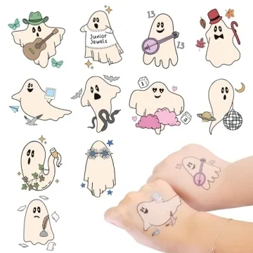 22pcs In My Spooky Era Ghost Halloween Temporary Tattoos Stickers Set,Spooky Decorations,Halloween P...