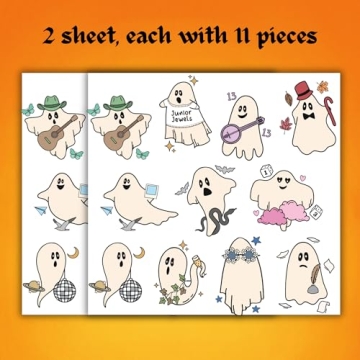Fun 22pcs Halloween Ghost Temporary Tattoos for Parties