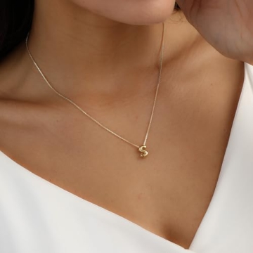 14K Gold Plated Initial Necklace Personalized Jewelry Gift