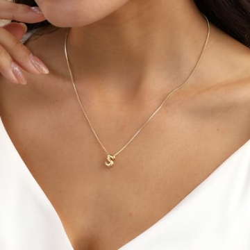 14K Gold Plated Initial Necklace Personalized Jewelry Gift