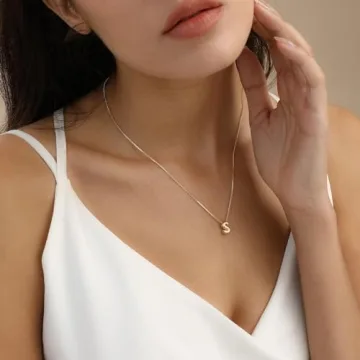 14K Gold Plated Initial Necklace Personalized Jewelry Gift