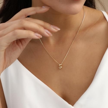 14K Gold Plated Initial Necklace Personalized Jewelry Gift