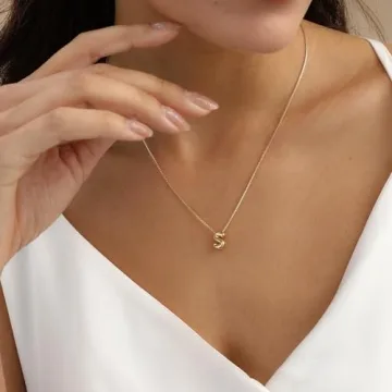 14K Gold Plated Initial Necklace Personalized Jewelry Gift