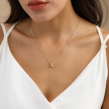 14K Gold Plated Initial Necklace Personalized Jewelry Gift