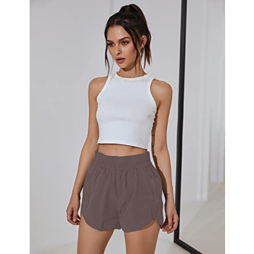 BMJL Women's High Waisted Running Shorts with Pockets