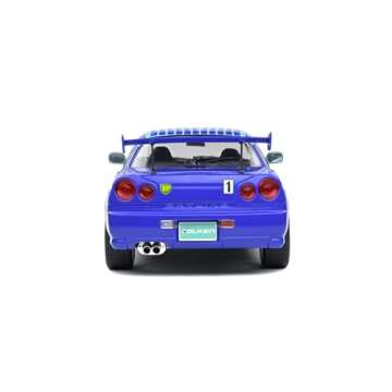 solido S1804304 1:18 1999 Nissan Skyline (R34) GT-R-Falken Drift Livery Collectible Miniature car, Multicolor