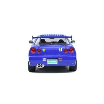 solido S1804304 1:18 1999 Nissan Skyline (R34) GT-R-Falken Drift Livery Collectible Miniature car, Multicolor