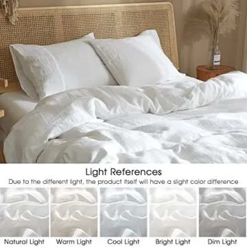 HYPREST 100% French Linen White Body Pillow Cover, Stone Washed Flax Linen Body Pillow Cover 20x54, Super Soft Breathable Cooling Moisture-Absorbing Bed Pillow Cover Envelope Design