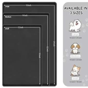 MateeyLife Silicone Cat & Dog Food Mat for Floors Waterproof, Anti-Slip Dog Bowl Mats for Food and W...