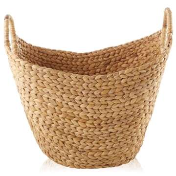 Natural Handwoven Large Laundry Basket with Handles