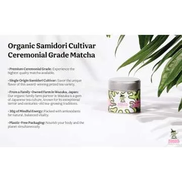 Mojo Matcha Ceremonial Grade Matcha Powder Organic Matcha Powder Ceremonial Grade Organic Japanese Matcha Tea Powder Organic - Samidori Cultivar - 1.06 oz