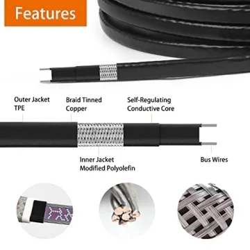 8W/ft Heating Cable for Winter Pipe Protection