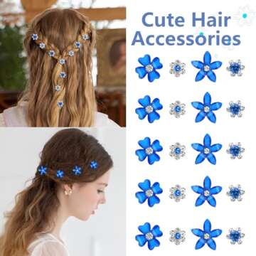 YISSION Mini Flower Hair Clips - Cute Rhinestone Hair Pins