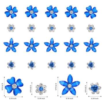 YISSION Mini Flower Hair Clips - Cute Rhinestone Hair Pins