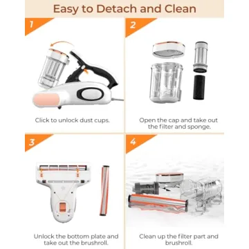 JIGOO J300 Mattress Vacuum Cleaner with Powerful Suction