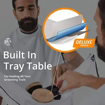 Beard King Beard Bib Apron - Shaving Set for Dad - As Seen on Shark Tank - Men's Hair Catcher for Shaving - Grooming Accessories - Packing Pouch, White