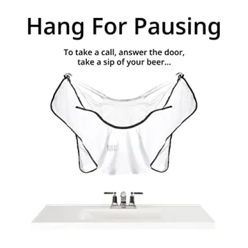 Beard King Beard Bib Apron - Shaving Set for Dad - As Seen on Shark Tank - Men's Hair Catcher for Shaving - Grooming Accessories - Packing Pouch, White