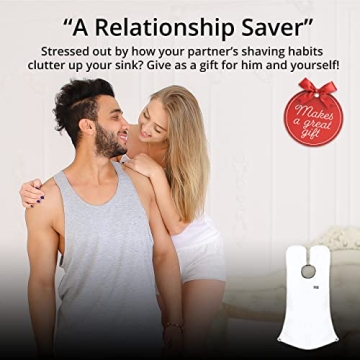 Beard King Beard Bib Apron - Shaving Set for Dad - As Seen on Shark Tank - Men's Hair Catcher for Shaving - Grooming Accessories - Packing Pouch, White