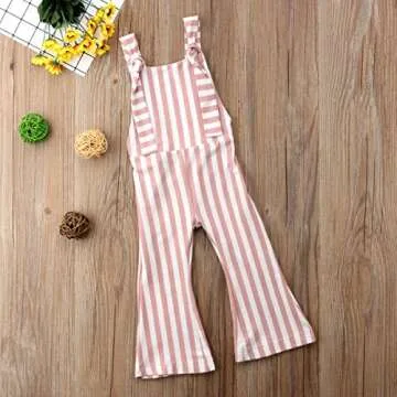 Stylish ZAXARRA Toddler Baby Girl Bell-Bottom Jumpsuit