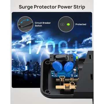 TROND Desk Clamp Power Strip with Surge Protection