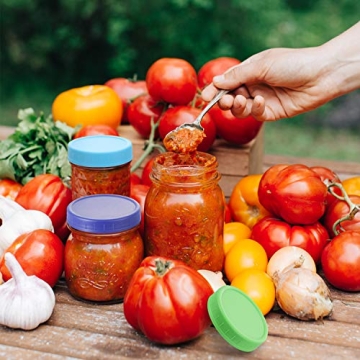 AOZITA 16 Pack Colorful Mason Jar Lids - Leakproof & Dishwasher Safe