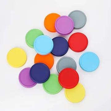 AOZITA 16 Pack Colorful Mason Jar Lids - Leakproof & Dishwasher Safe