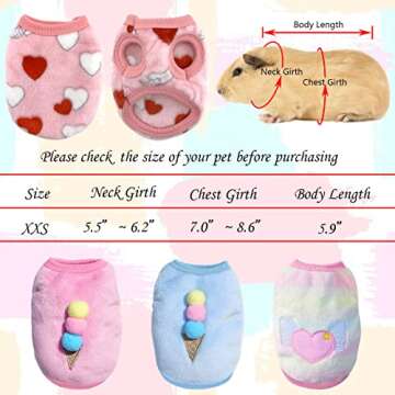 CooShou 4 Pieces Bunny Clothes for Rabbits- Small Animal Guinea Pig Warm Vest Clothes Costume Soft T...